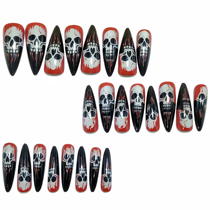 Artificial nails with creepy skull design Stornfield