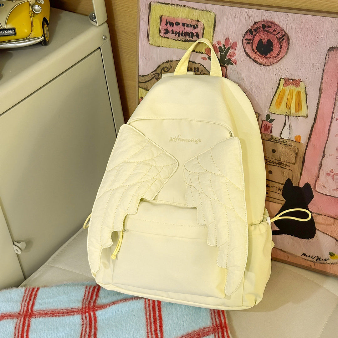 Cute Wing-Embellished Casual Backpack Stornfield