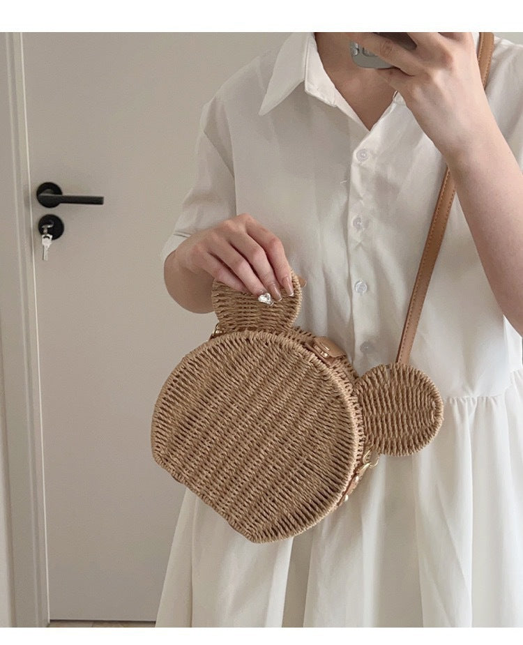 Ladies Round Basket with Rabbit Ear Design Stornfield