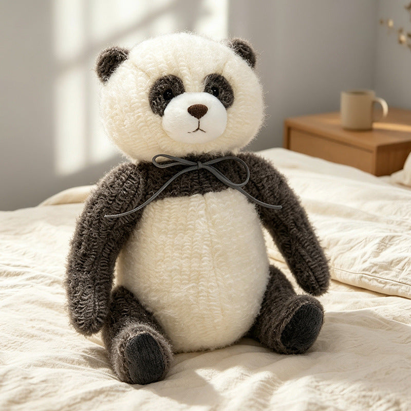 Plush Curly-Knit Sitting Teddy Bear Decorative Soft Toy Stornfield