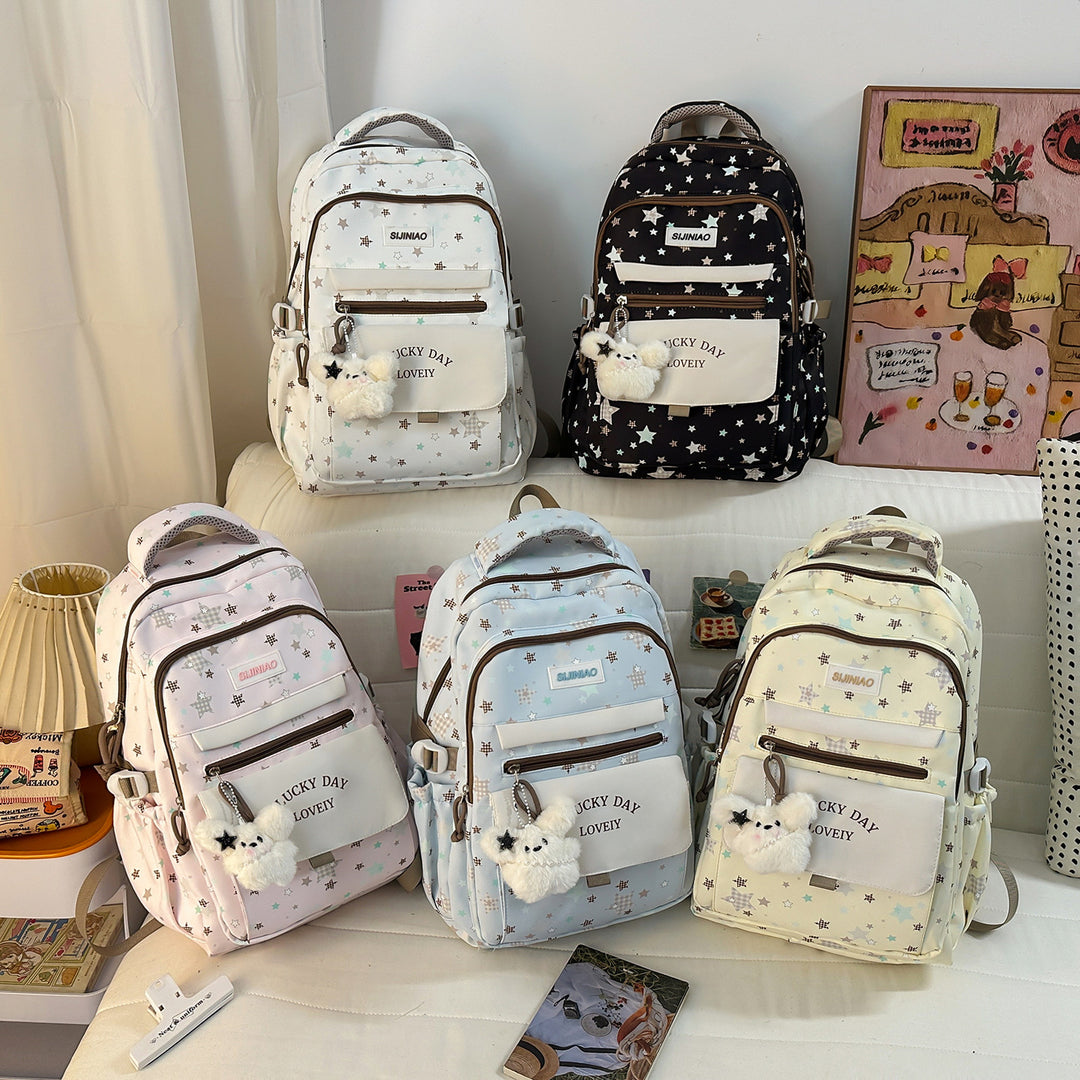 Multi-Pocket Backpack with Plush Charm Stornfield