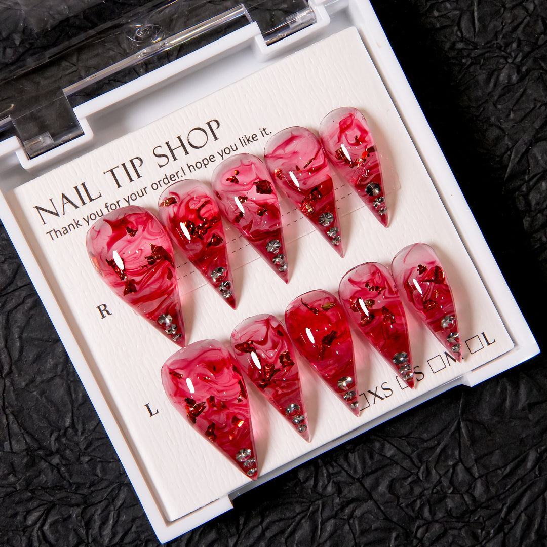 Decorative Stiletto Press-On Nail Art Set