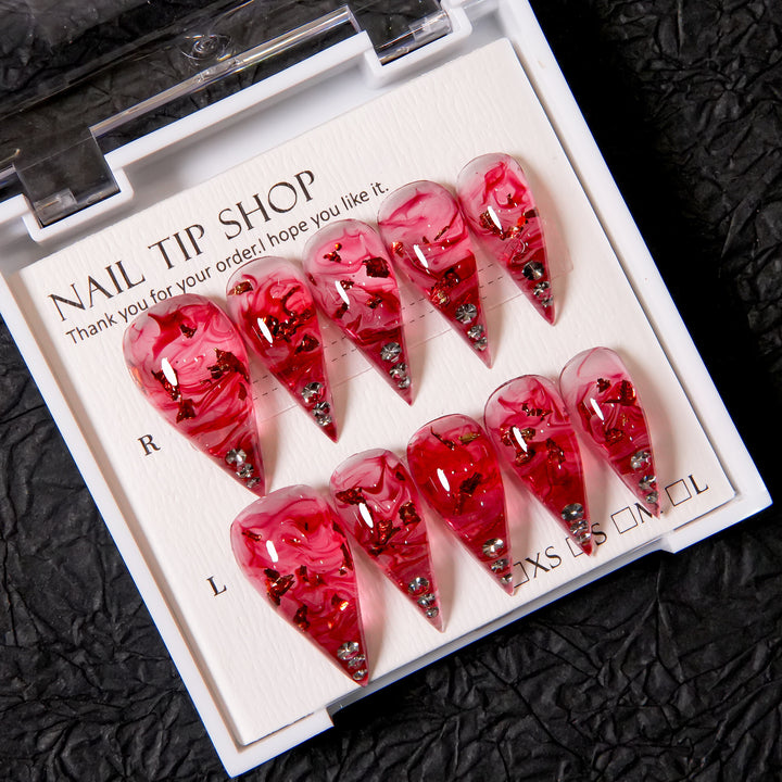 Decorative Stiletto Press-On Nail Art Set