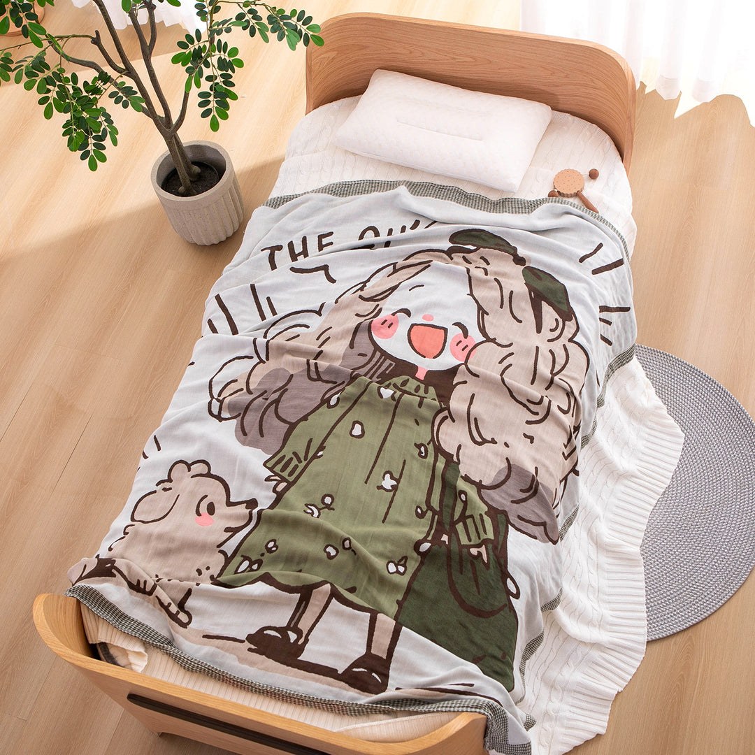 Ladies cuddly blanket with charming animal motif Stornfield