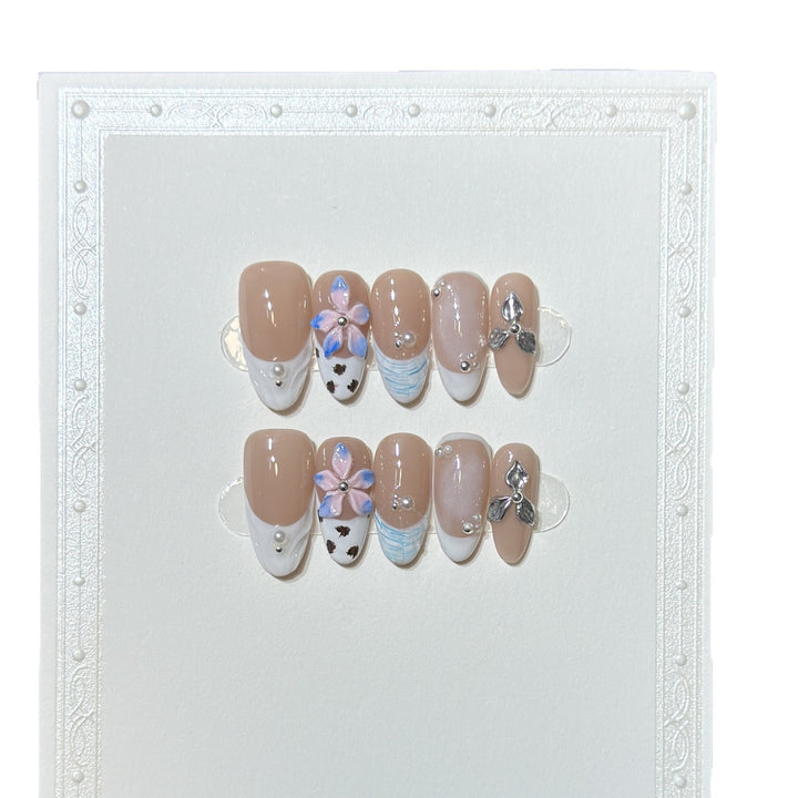 Floral Embellished Press-On Nail Art Set Stornfield 1788224030