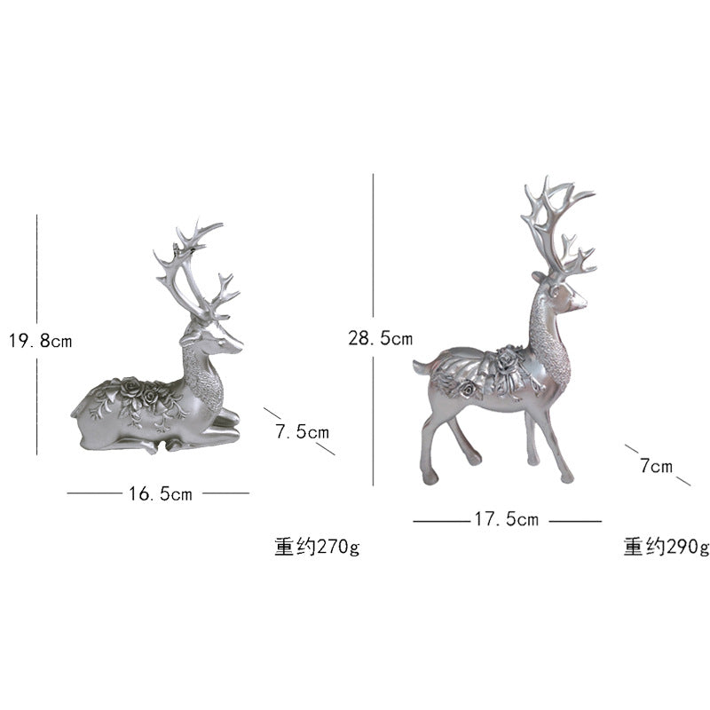 Artful decorative figure of a magnificent deer with floral details Stornfield