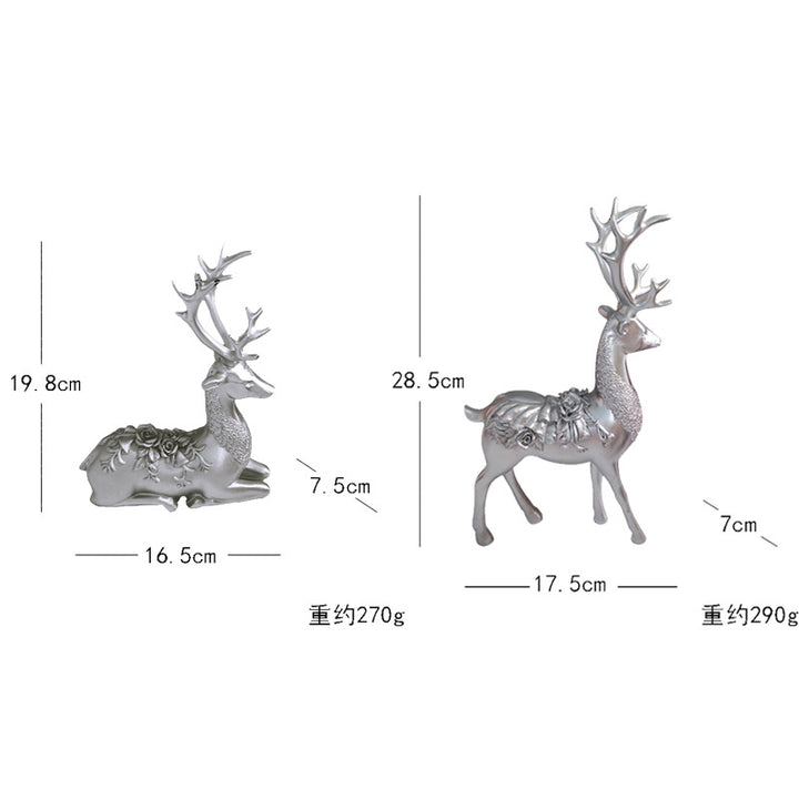 Artful decorative figure of a magnificent deer with floral details Stornfield