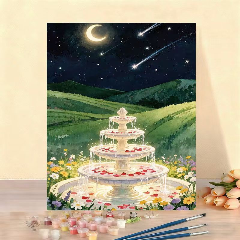 DIY Watercolor Fountain Paint by Numbers Kit Stornfield
