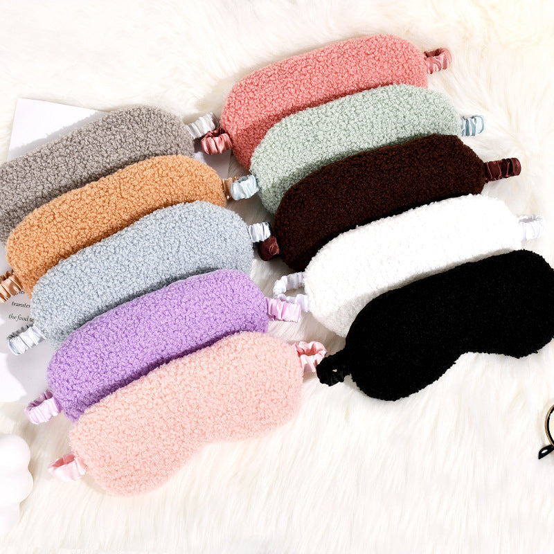 Women's cuddly thermo sleep mask made of teddy fleece with adjustable satin band Stornfield