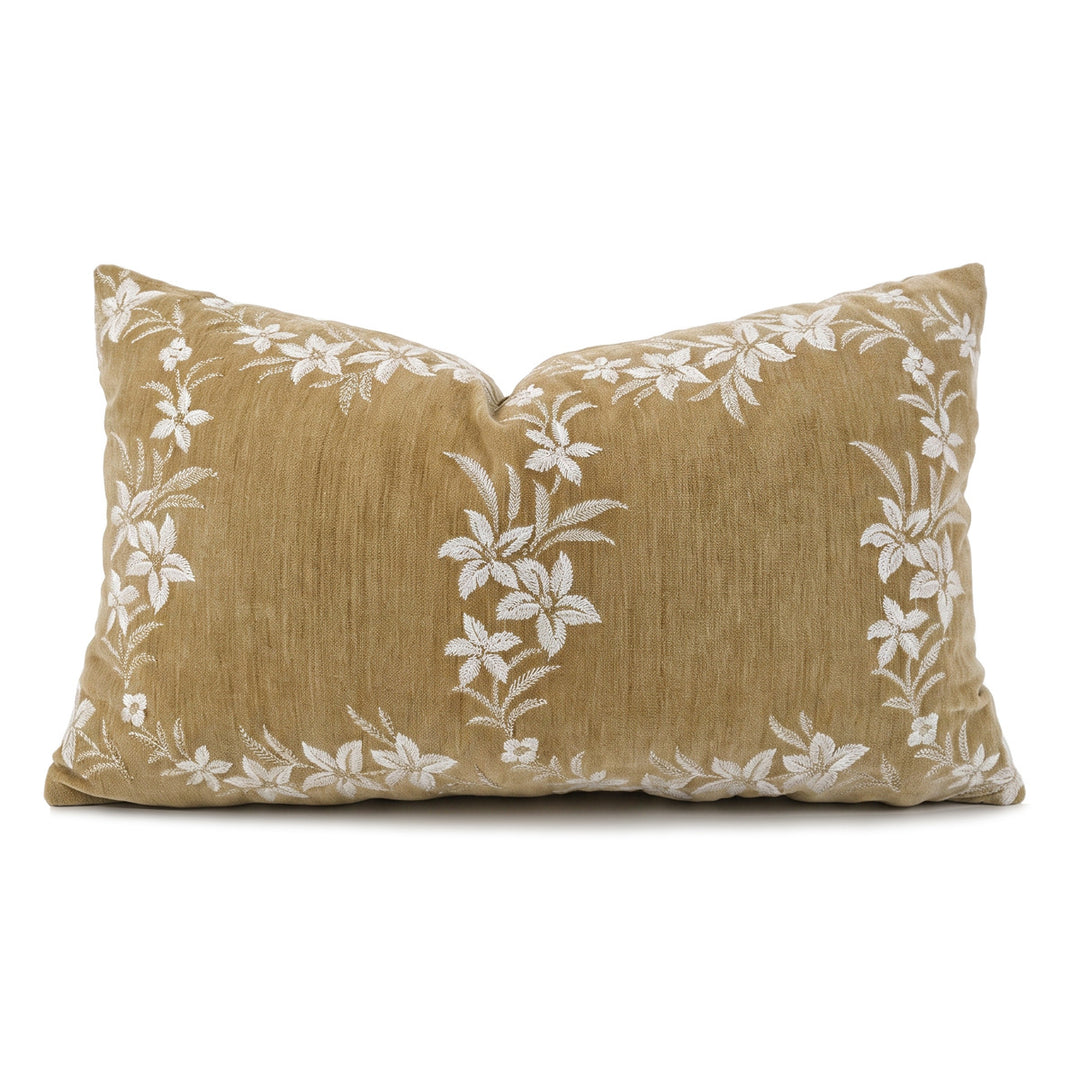 Elegant and artistically embroidered decorative pillow