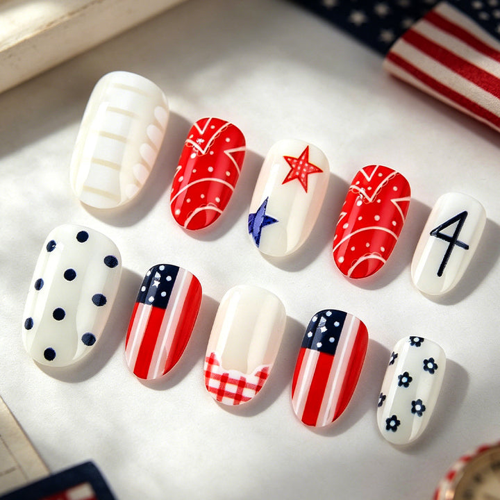 Patriotic Nail Art Design Stornfield