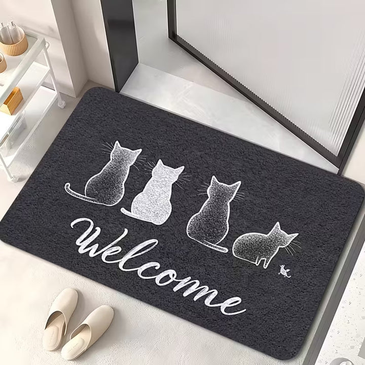 Decorative Cat-Themed Entrance Mat