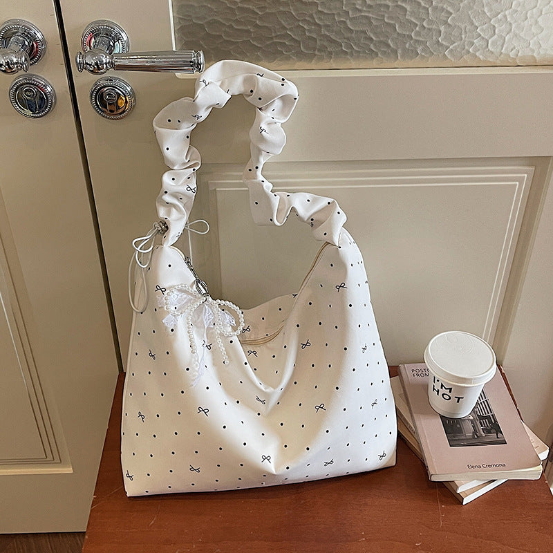 Casual Polka Dot Slouchy Handbag
