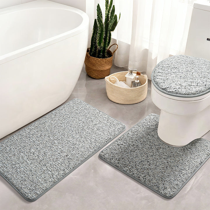 Textured Non-Slip Bathroom Mat Set