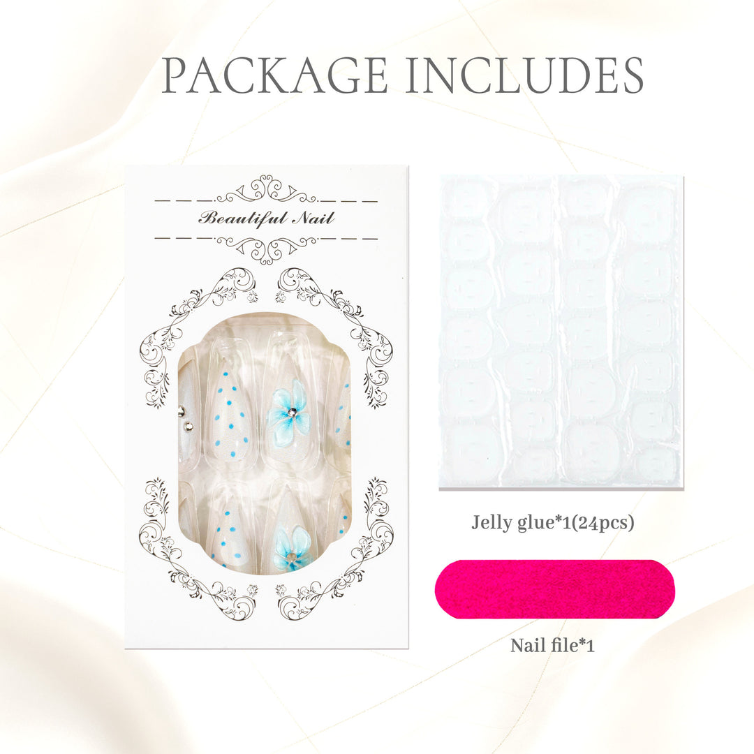 Floral Design Press-On Nail Set