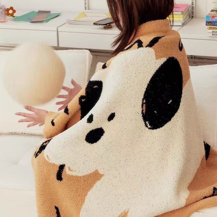 Cozy Cartoon Dog-Themed Throw Blanket