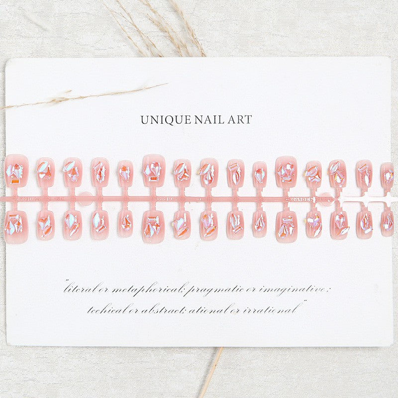 Acrylic nail set with sparkling holographic accents Stornfield
