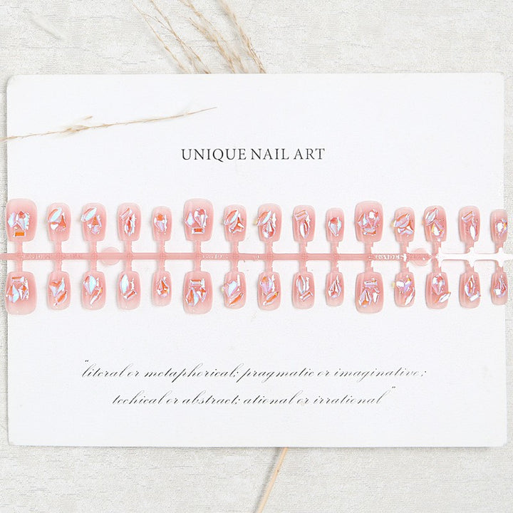 Acrylic nail set with sparkling holographic accents Stornfield