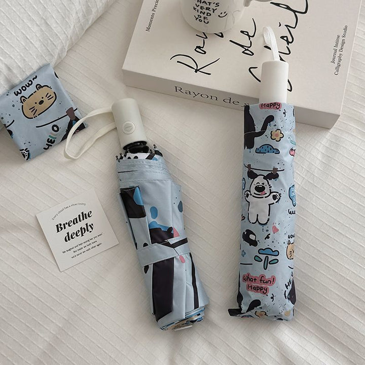 Women Folding Umbrella with Cute Animal Designs and Practical Carrying Case Stornfield