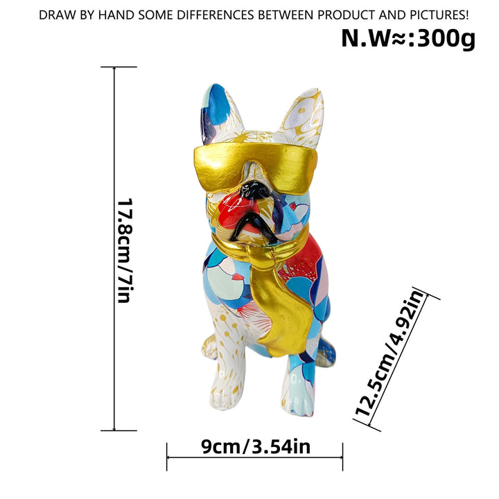 Colorful Bulldog Decoration Figure made of Resin Stornfield