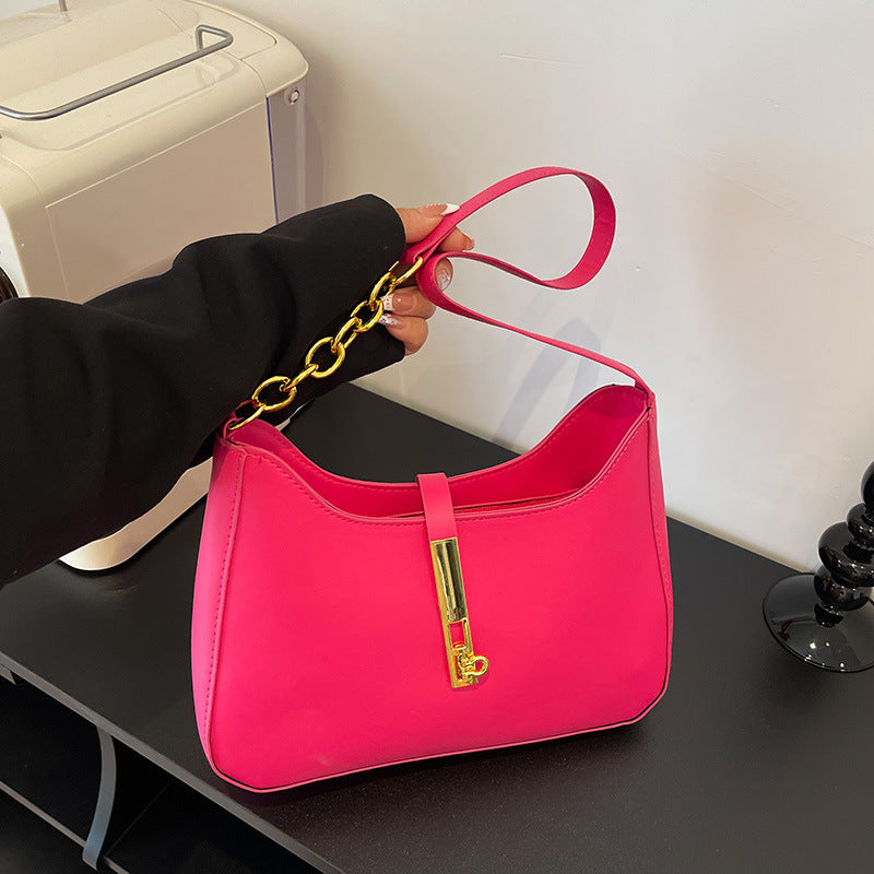 Elegant Chain-Accent Shoulder Bag