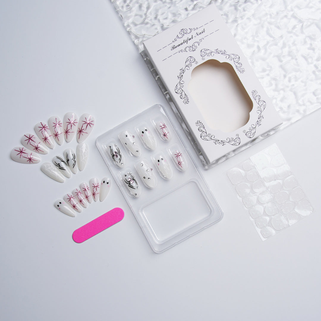 Artistic nail set with stainless steel applications Stornfield