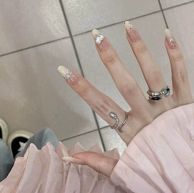 Decorative French Tip Nail Art Extensions Stornfield
