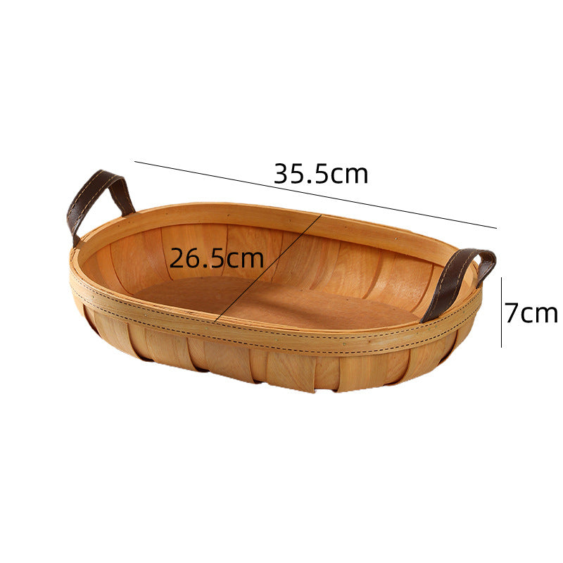 Unisex Handcrafted Basket with Leather Handles Stornfield