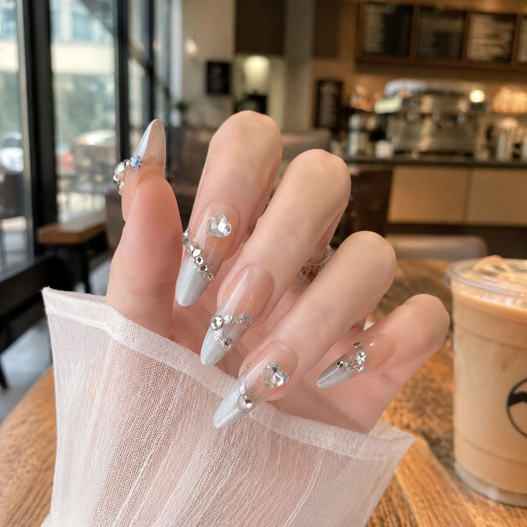Elegant Rhinestone-Accented Press-On Nails Stornfield