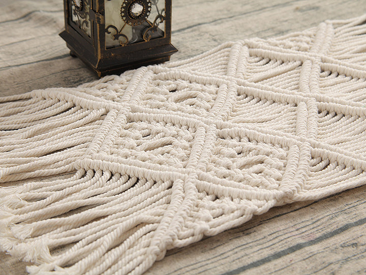 Bohemian Woven Macrame Table Runner Stornfield