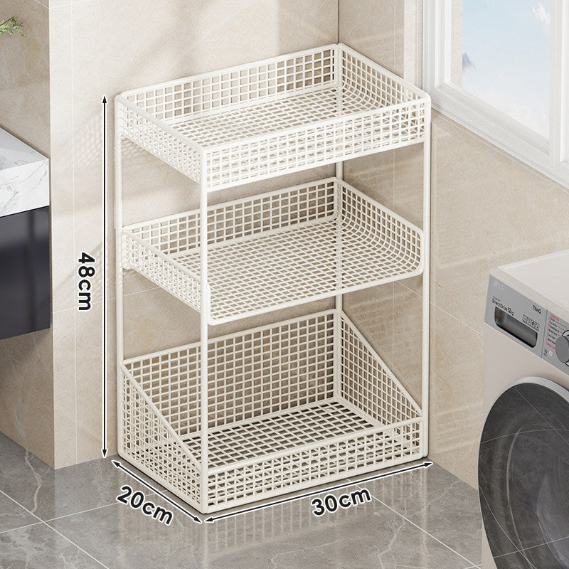 Compact Three-Tier Ventilated Metal Mesh Organizer Shelf for Countertop and Cabinet