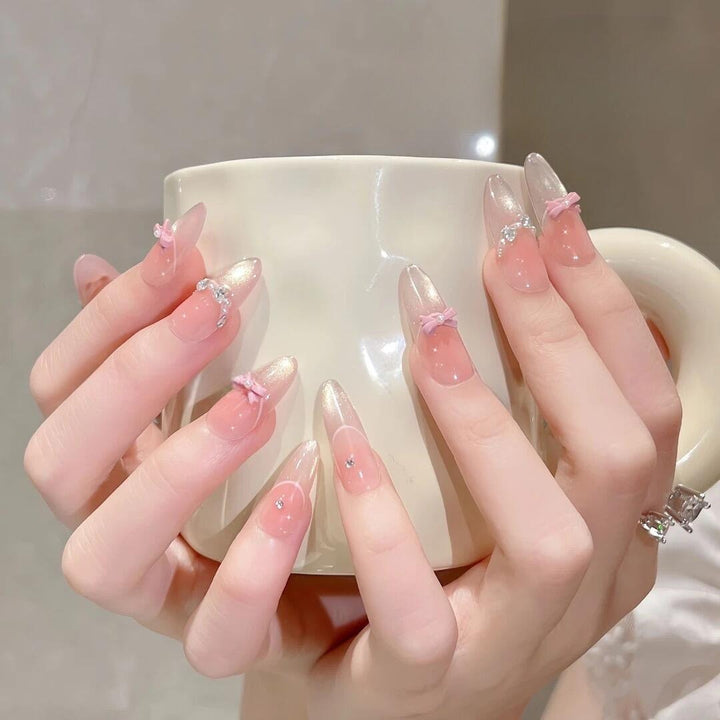 Glossy Natural Finish Press-On Nail Set