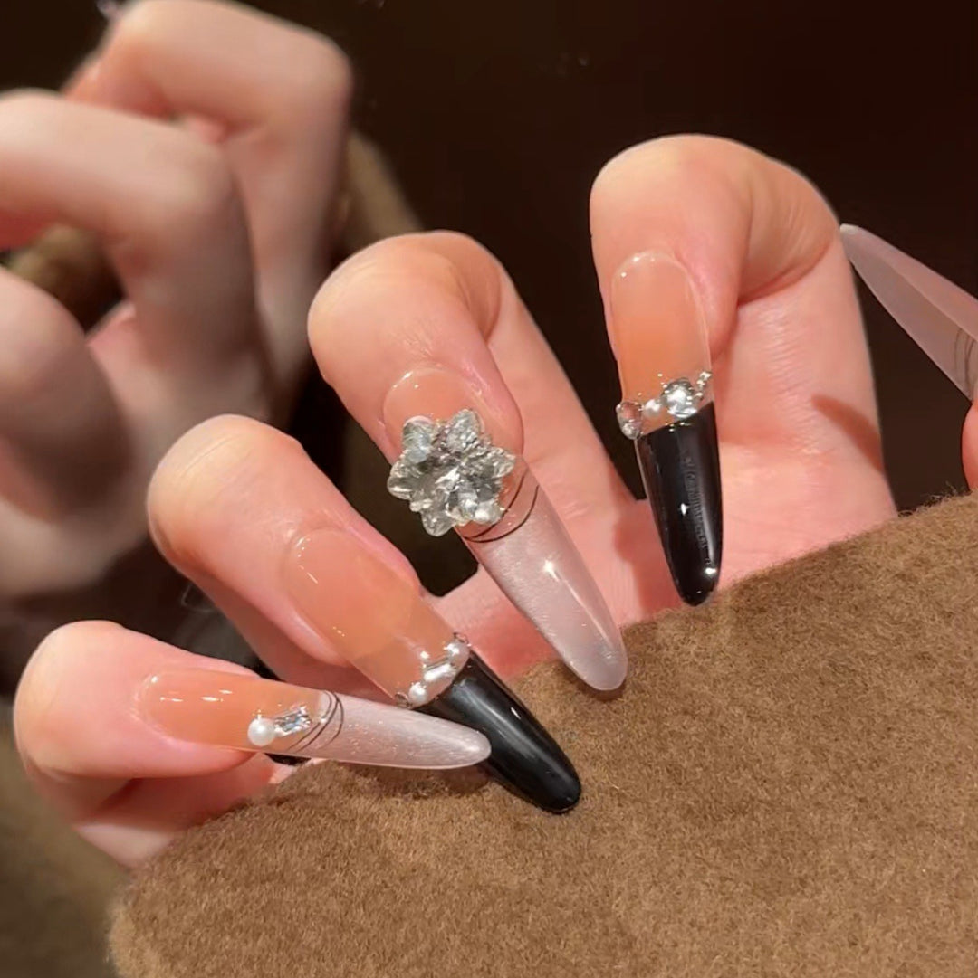 Premium Rhinestone-Embellished Press-On Nail Extensions Stornfield