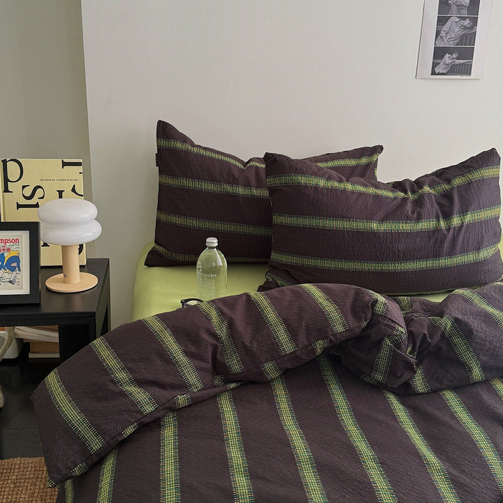 Striped Soft Cotton Bed Cover Set
