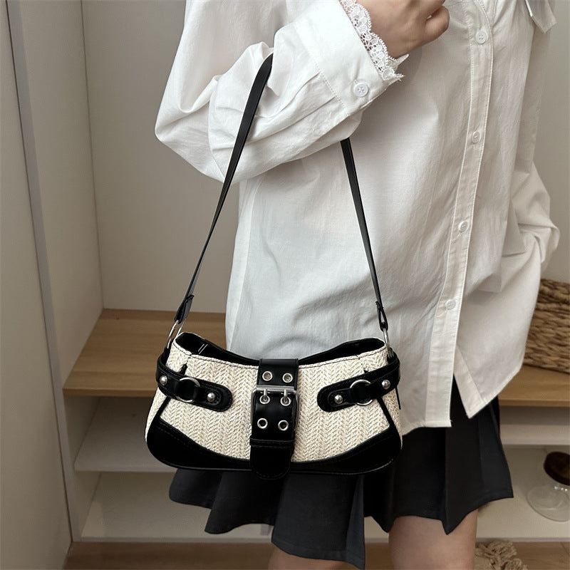 Textured Woven Handbag