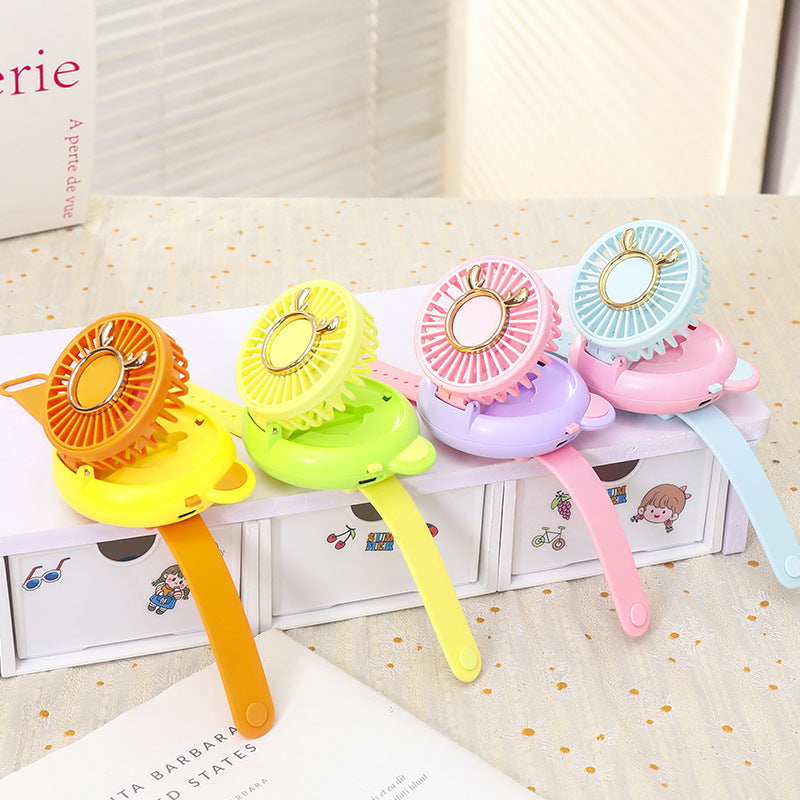 Women's Portable Mini Fan with Integrated Mirror and Spray Function Stornfield