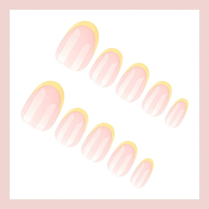Artificial nail set with elegant French tips and creative accents Stornfield