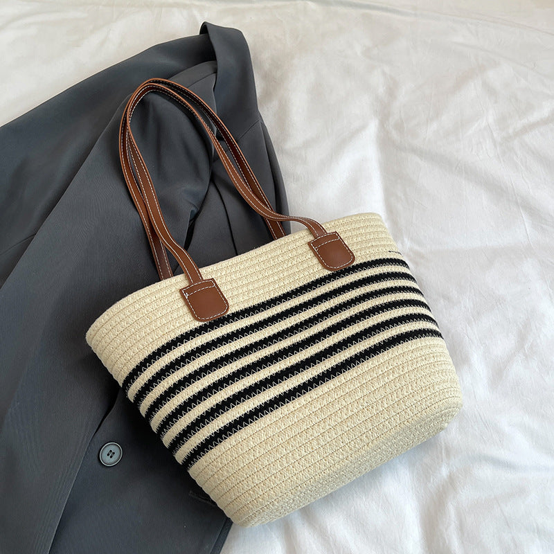 Striped Woven Beach Tote Bag Stornfield