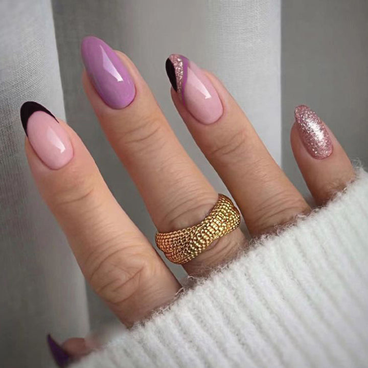 Artistic Heart-Accent Press-On Nail Set Stornfield