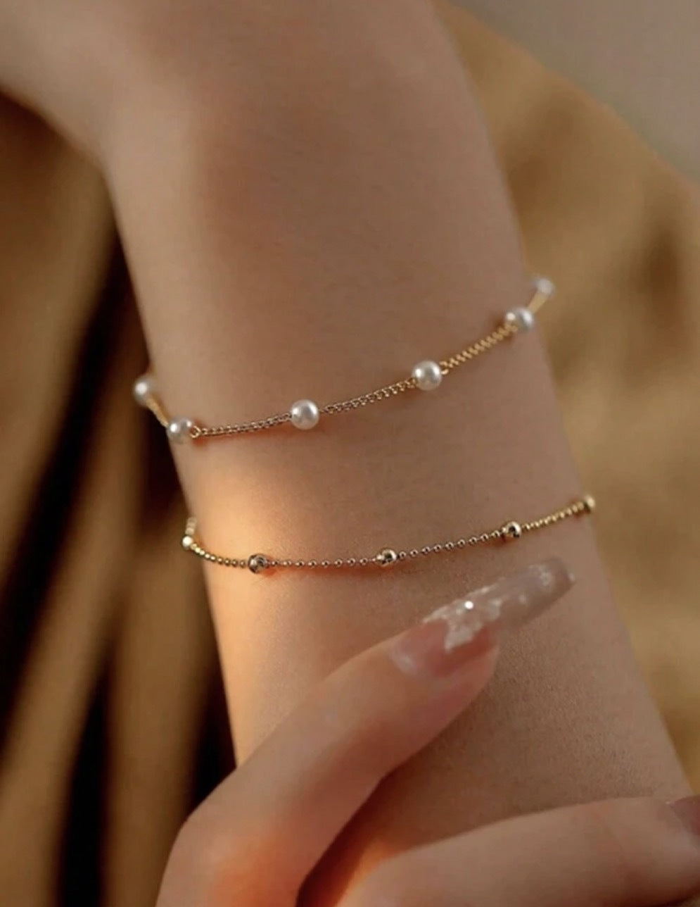 Adjustable Pearl Charm Bracelet Stornfield