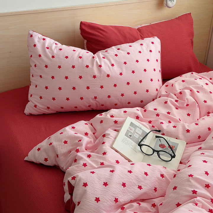 Star Patterned Lightweight Duvet Cover Set
