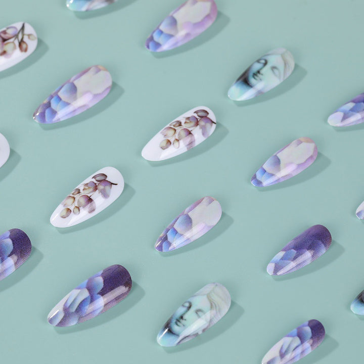 Artificial nails with botanical and artistic designs Stornfield