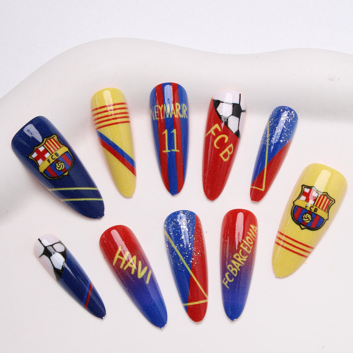 Sports-Themed Stiletto Press-On Nails Stornfield