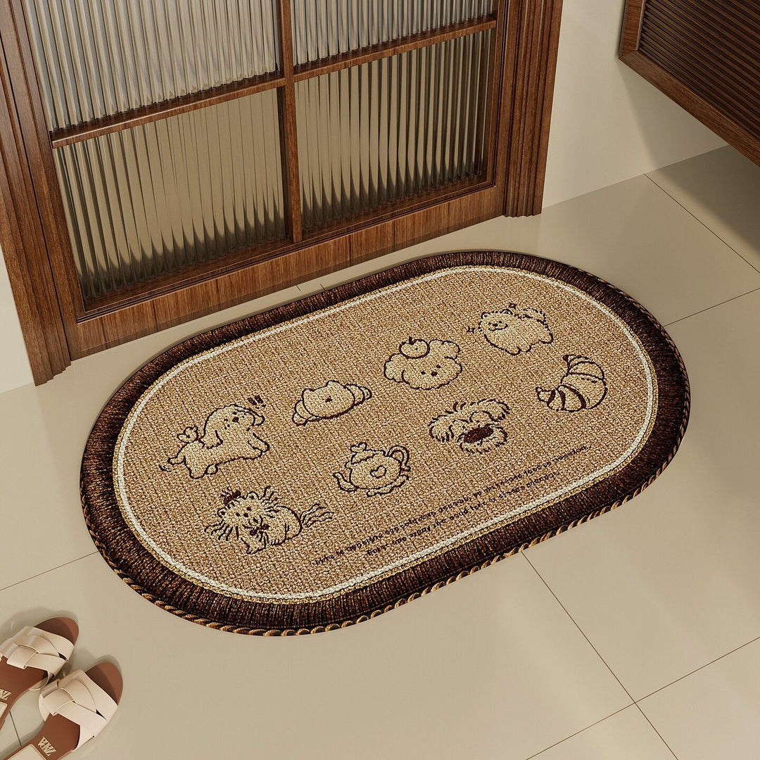 Whimsical Cartoon Character Area Mat