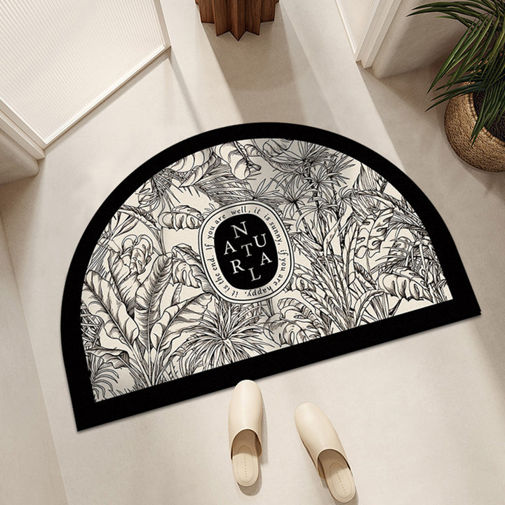 Vintage-Inspired Floral Half-Moon Bath Mat
