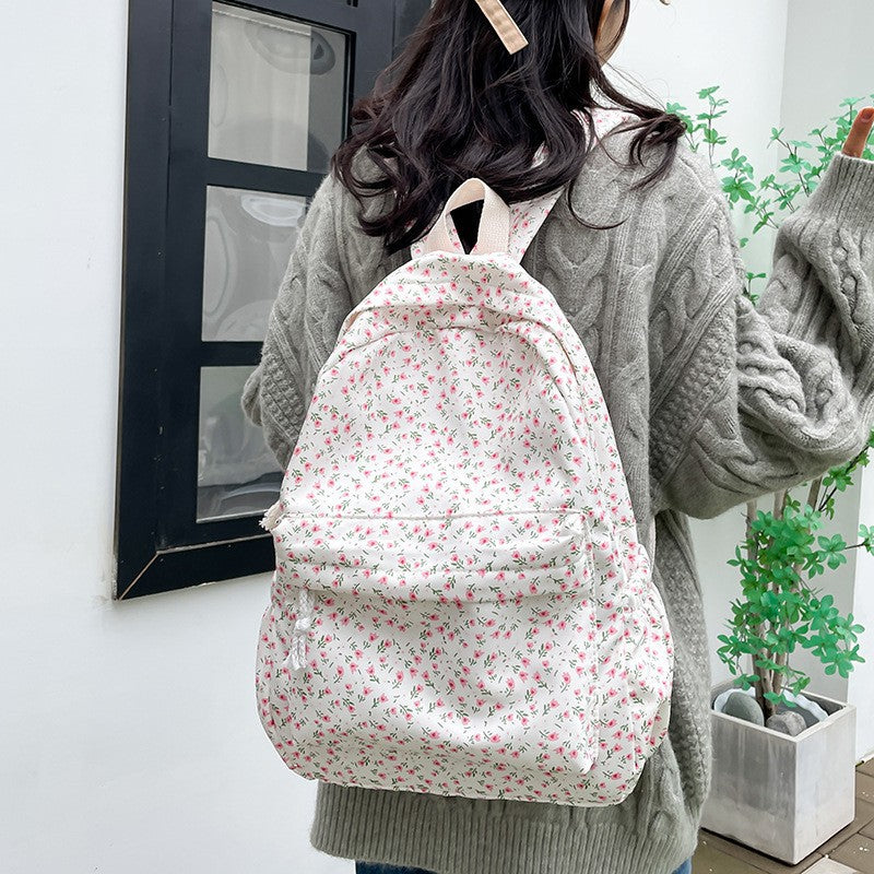Floral Print Canvas Backpack Stornfield