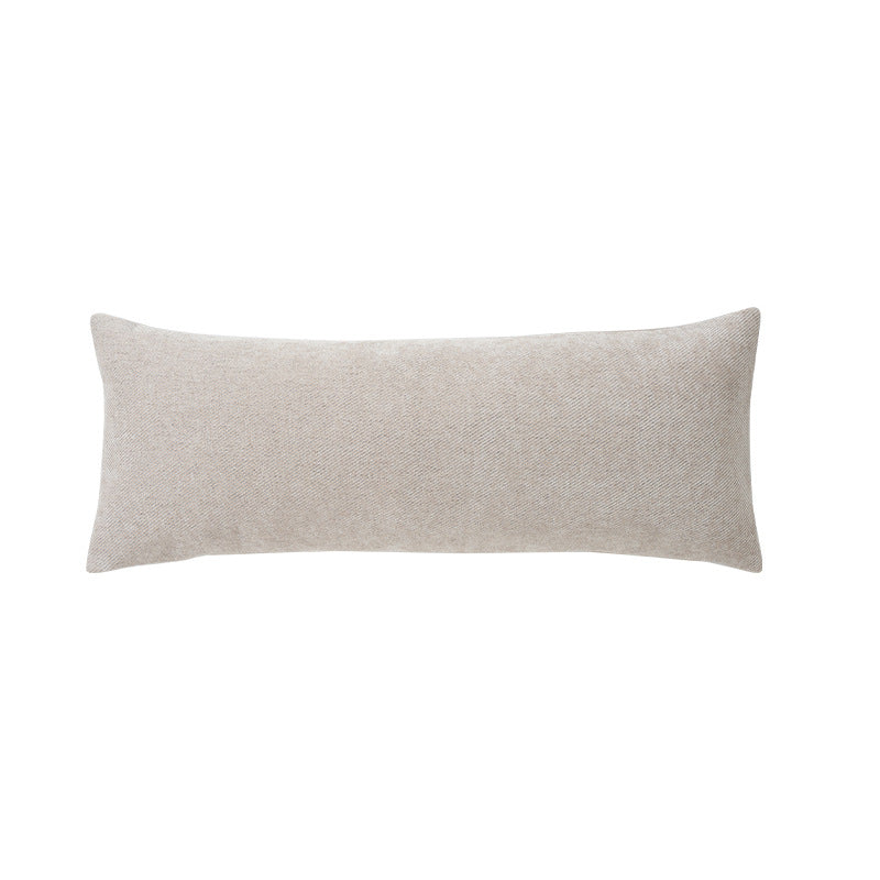 Long rectangular lumbar and neck pillow with textured woven look and concealed zipper Stornfield