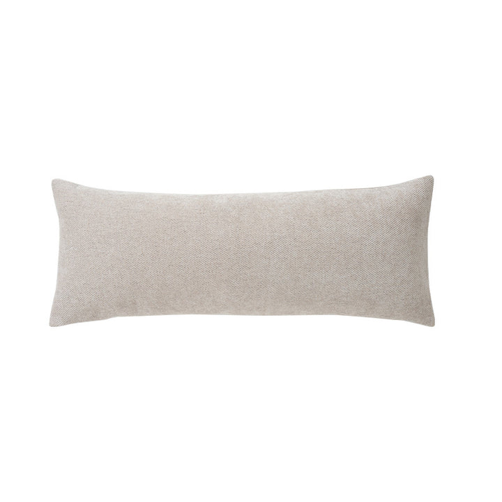 Long rectangular lumbar and neck pillow with textured woven look and concealed zipper Stornfield
