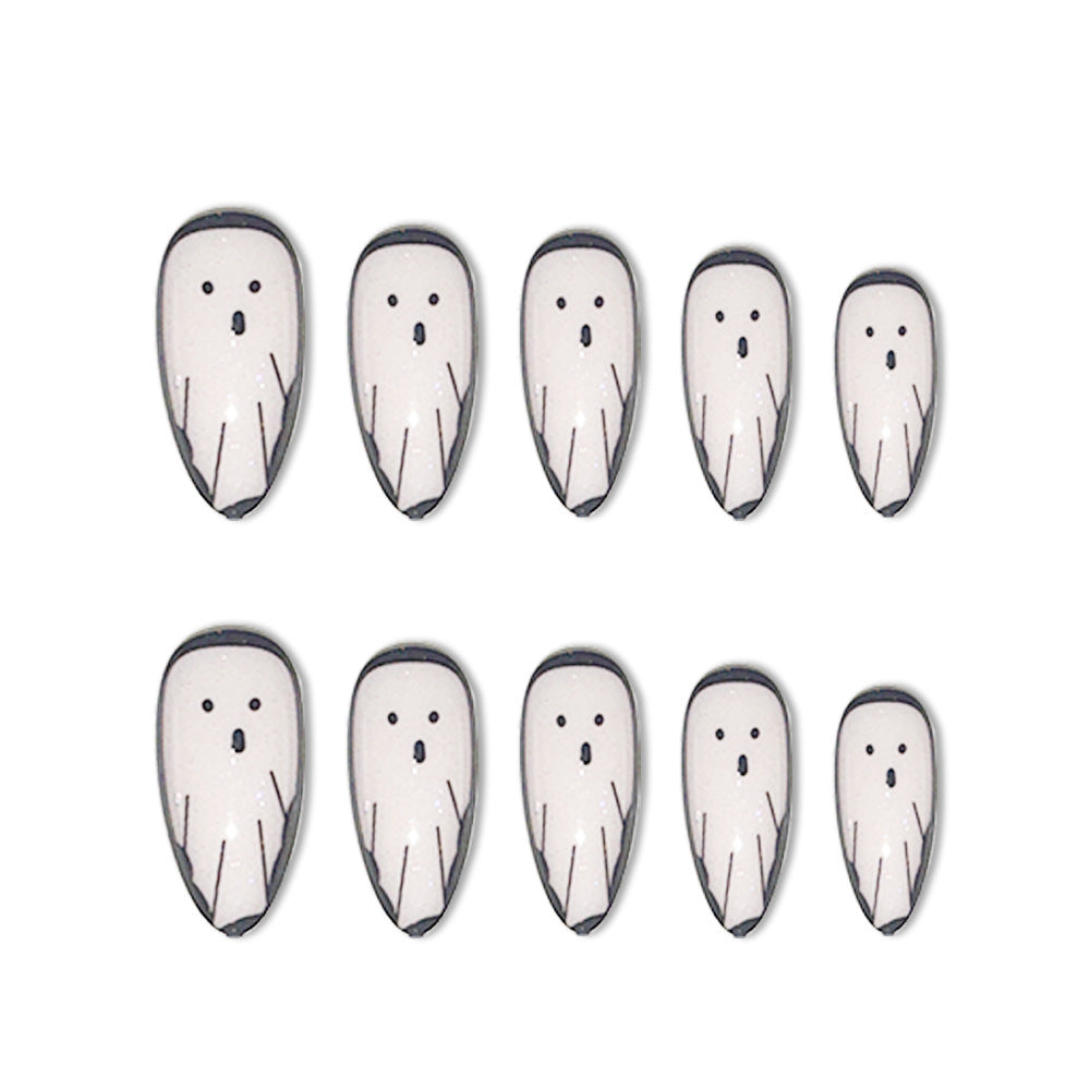 Ghost-Themed Stiletto Nail Art Stornfield