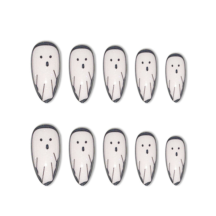Ghost-Themed Stiletto Nail Art Stornfield